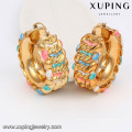 91412 Xuping Fashion Jewelry 18K Pendientes chapados en oro Pendientes de aro